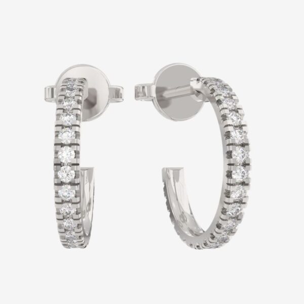 Buy 10kt White Gold Half Hoop Earrings NZ