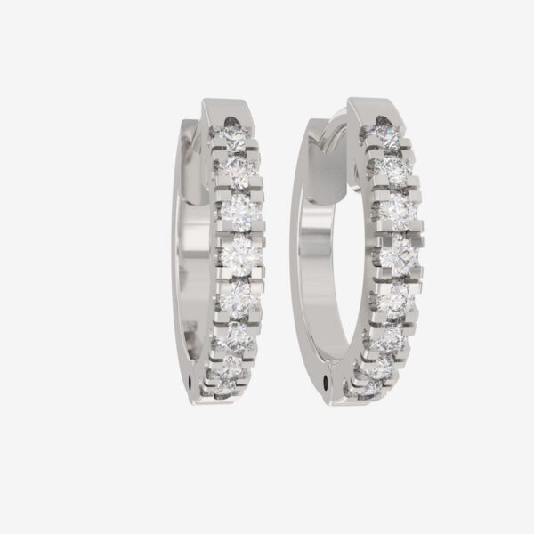 Huggie Earrings With Lab-Created Diamonds in White Gold