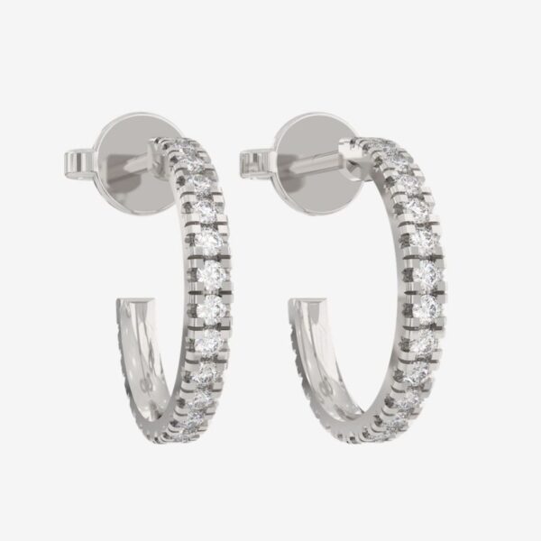 Half Hoop Earrings in 10kt White Gold