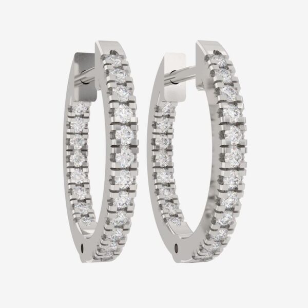 Huggie Earrings with 0.35 Carat of Diamonds in 10kt White Gold