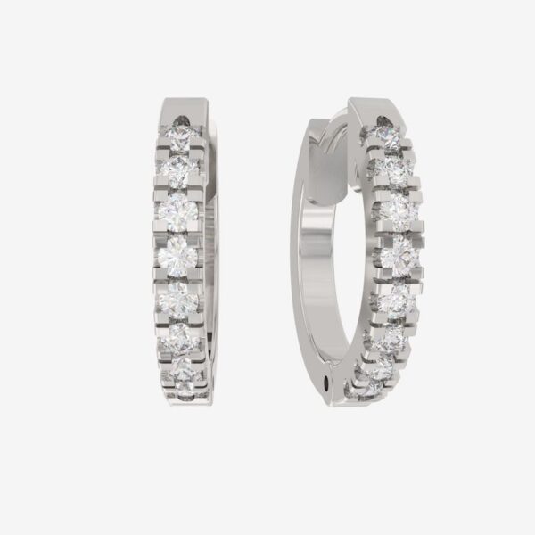 New Zealand Huggie Earrings with Lab-Created Diamonds White Gold